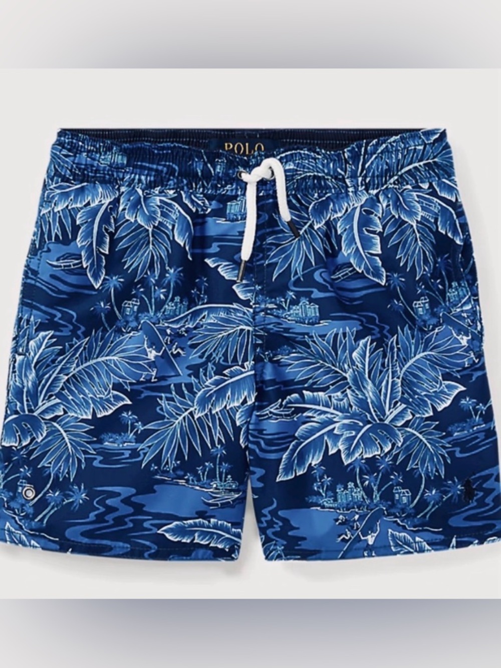 Polo Ralph Lauren Swim trunks Swimsuit  Blue Tropical size small  S  like new